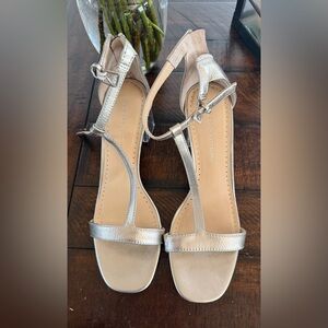 Adrienne Vittadini Metallic Silver Sandals